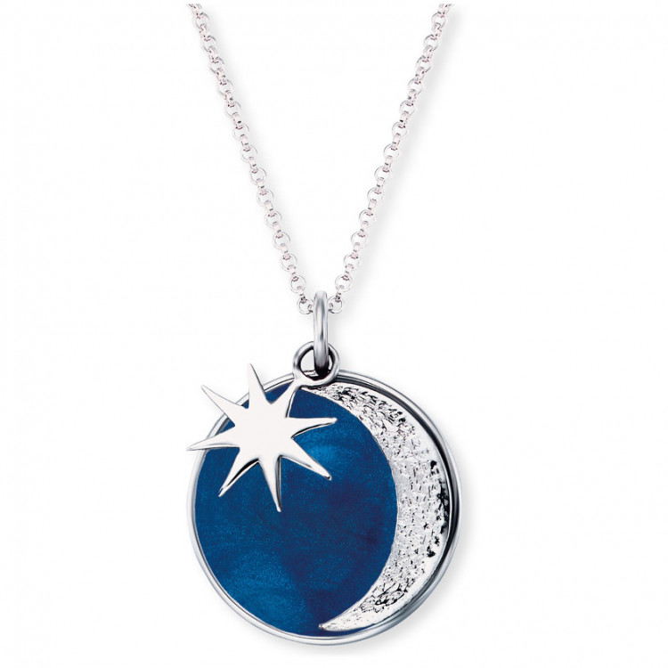 Engelsrufer Stříbrný náhrdelník Měsíc a hvězda ERN-MOON-PB - Náhrdelníky