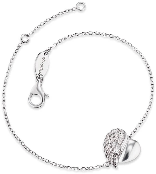 Engelsrufer Stříbrný náramek Srdce s andělským křídlem a zirkony ERB-LILHEARTWIN - Náramky Náramky se symboly