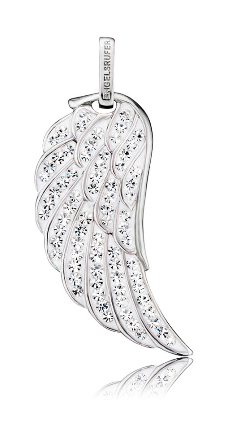 Engelsrufer Stříbrný přívěsek Andělské křídlo s krystaly ERW-01-ZI 4,2 cm - Přívěsky a korálky
