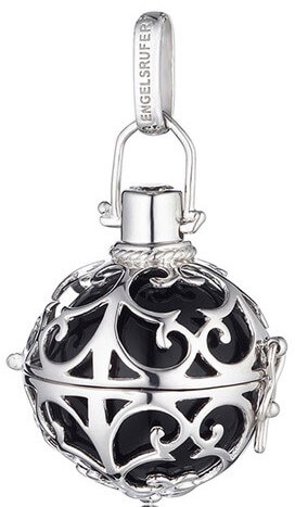 Engelsrufer Stříbrný přívěsek Andělský zvonek s černou rolničkou ER-02 1,6 cm