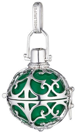Engelsrufer Stříbrný přívěsek Andělský zvonek se zelenou rolničkou ER-03 2 cm - Přívěsky a korálky