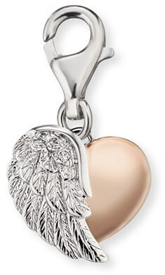 Engelsrufer Stříbrný bicolor přívěsek na náramek Srdce s křídlem ERC-HEARTWINGBI - Přívěsky a korálky