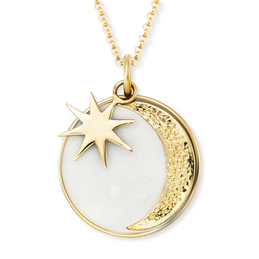 Engelsrufer Zlacený náhrdelník Měsíc a hvězda ERN-MOON-PE-G - Náhrdelníky
