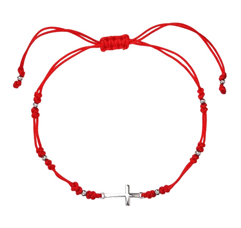 Evolution Group - Pavona Červený kabala náramek s&nbsp;křížkem 13023.3 red - Náramky Kabala náramky