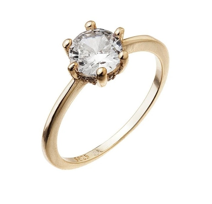 Evolution Group - Pavona Pozlacený zásnubní prsten s čirým zirkonem 15013.1 crystal 52 mm Evolution Group - Pavona Pozlacený zásnubní prsten s čirým zirkonem 15013.1 crystal 52 mm - Prsteny Prsteny s kamínkem