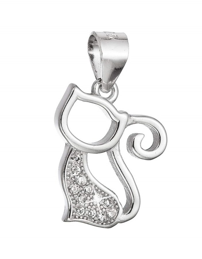 Evolution Group - Pavona Hravý stříbrný přívěsek Kočka se zirkony 14037.1 crystal Evolution Group - Pavona Hravý stříbrný přívěsek Kočka se zirkony 14037.1 crystal - Přívěsky a korálky