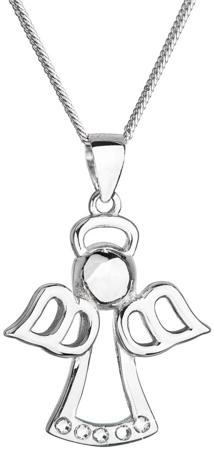 Evolution Group Krásný stříbrný náhrdelník Andělíček s krystaly Swarovski 32076.1 (řetízek, přívěsek) - Náhrdelníky