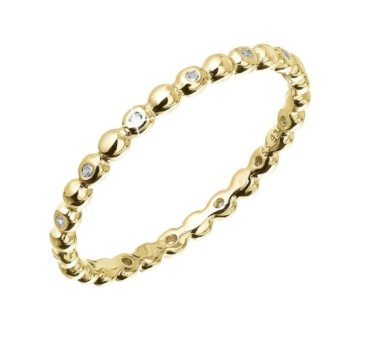 Evolution Group - Pavona Minimalistický pozlacený prsten se zirkony 15005.1 crystal 51 mm Evolution Group - Pavona Minimalistický pozlacený prsten se zirkony 15005.1 crystal 51 mm - Prsteny Prsteny s kamínkem