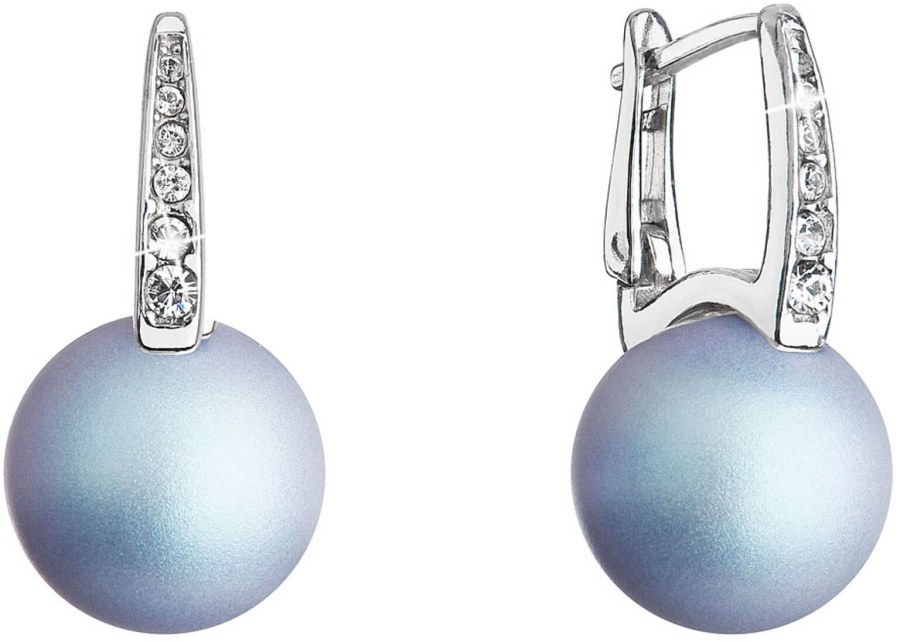 Evolution Group Překrásné stříbrné náušnice se světle modrou syntetickou perlou 31301.3 - Náušnice Visací náušnice