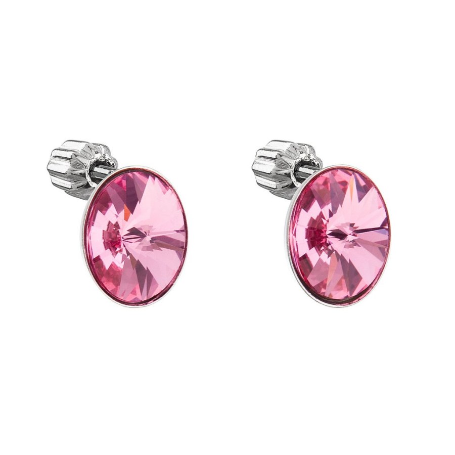 Evolution Group - Pavona Růžové peckové náušnice s krystaly Swarovski 31274.3 rose - Náušnice S kamínky