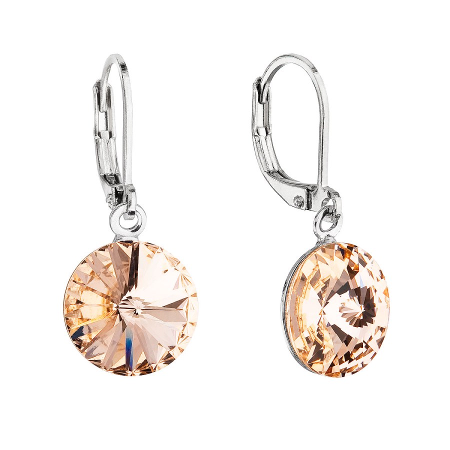 Evolution Group - Pavona Slušivé visací náušnice s krystaly Swarovski 51078.3 light peach - Náušnice Visací náušnice