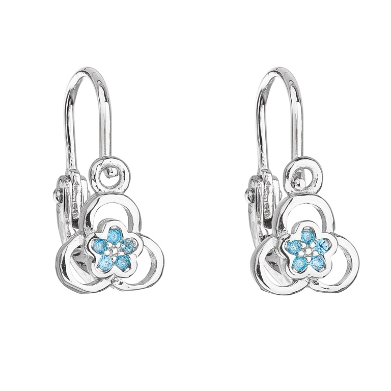 Evolution Group - Pavona Stříbrné dětské náušnice se zirkonem Lt. Blue 11171.3 - Náušnice Visací náušnice