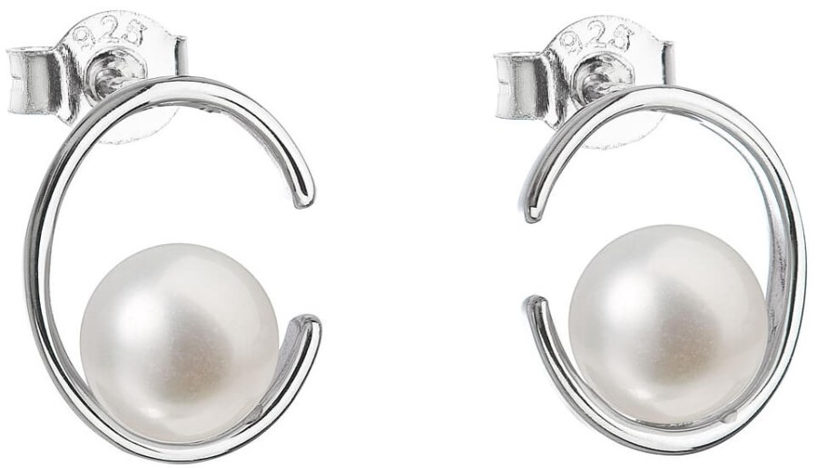 Evolution Group Stříbrné náušnice pecky s pravými perlami Pavona 21021.1 - Náušnice Ostatní typy náušnic