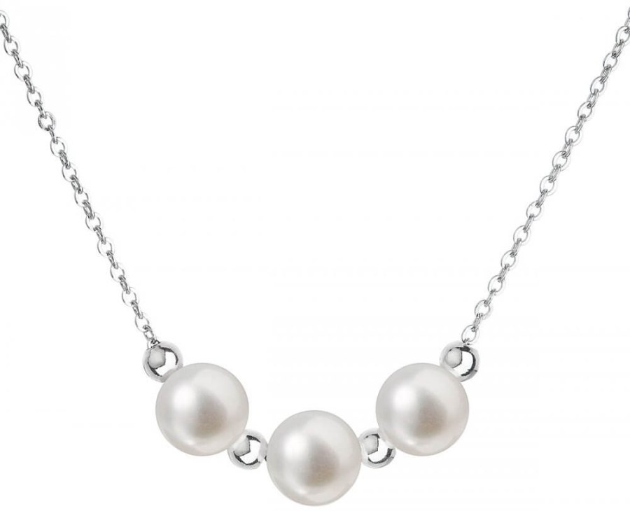 Evolution Group Stříbrný náhrdelník s pravými perlami Pavona 22017.1 - Náhrdelníky