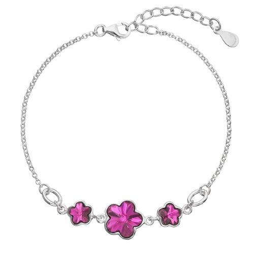 Evolution Group Stříbrný náramek s fuchsiovými krystaly Swarovski 33112.3 fuchsia - Náramky