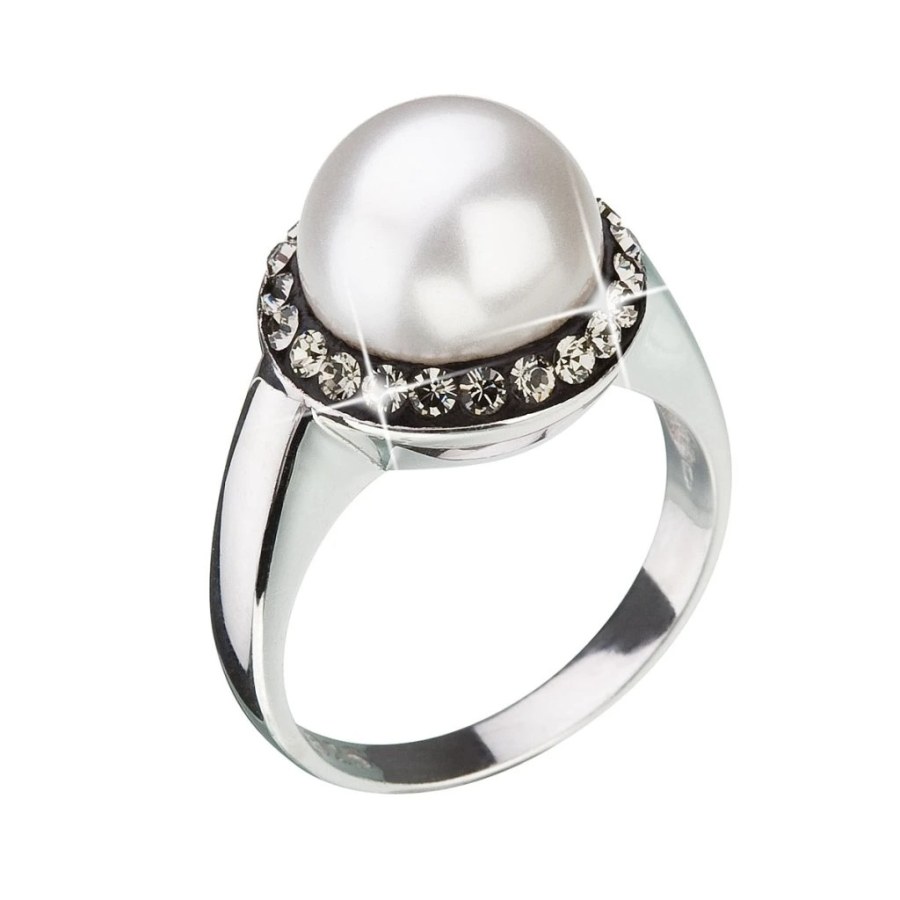 Evolution Group - Pavona Stříbrný perlový prsten s šedými krystaly Swarovski 35021.3 bl.diamond 52 mm Evolution Group - Pavona Stříbrný perlový prsten s šedými krystaly Swarovski 35021.3 bl.diamond 52 mm - Prsteny Prsteny s kamínkem