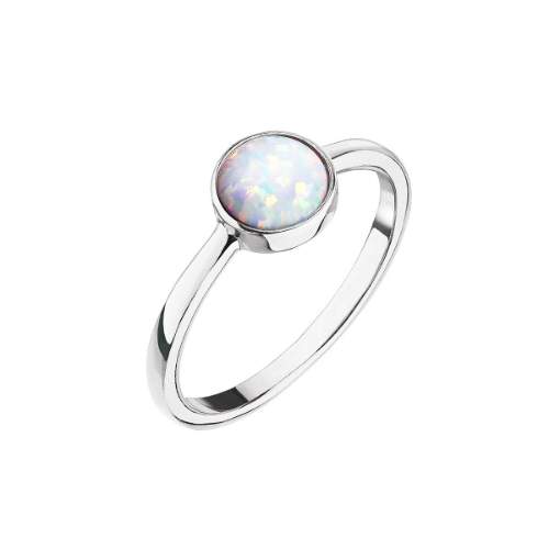 Evolution Group Stříbrný prsten s bílým opálem 15001.1 white 52 mm - Prsteny Prsteny s kamínkem