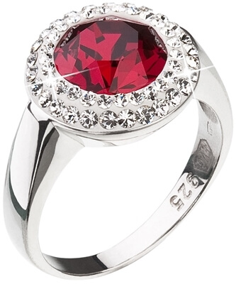 Evolution Group Stříbrný prsten s červeným krystalem Swarovski 35026.3 58 mm - Prsteny Prsteny s kamínkem