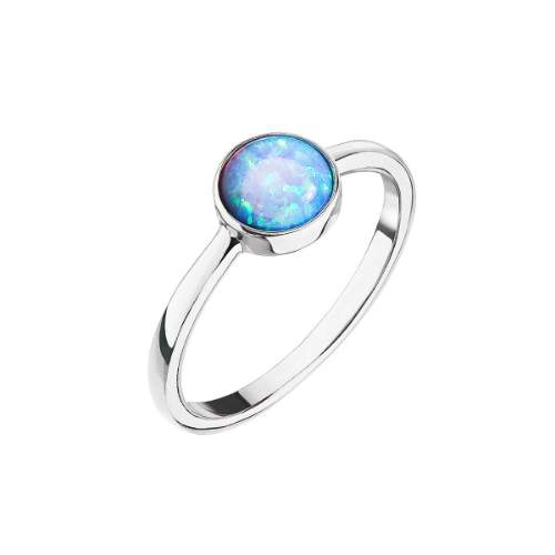 Evolution Group Stříbrný prsten s modrým opálem 15001.3 lt.blue 50 mm - Prsteny Prsteny s kamínkem