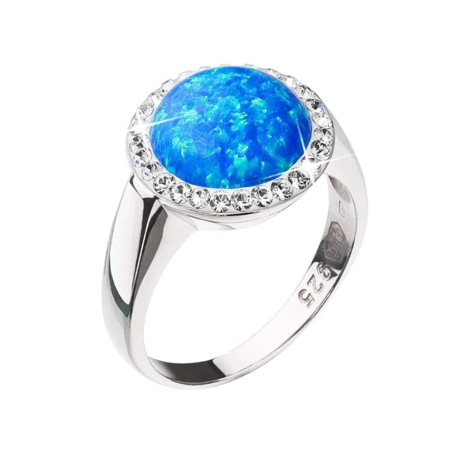 Evolution Group - Pavona Stříbrný prsten se syntetickým modrým opálem a krystaly Preciosa 35060.1 Blue 54 mm Evolution Group - Pavona Stříbrný prsten se syntetickým modrým opálem a krystaly Preciosa 35060.1 Blue 54 mm - Prsteny Prsteny s kamínkem