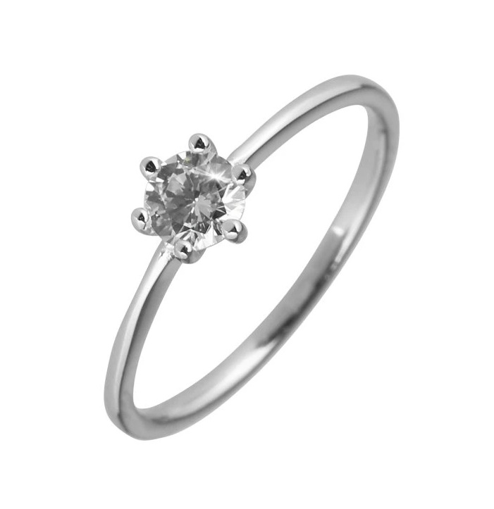 Evolution Group - Pavona Stříbrný zásnubní prsten s kulatým zirkonem 15007.1 crystal 54 mm Evolution Group - Pavona Stříbrný zásnubní prsten s kulatým zirkonem 15007.1 crystal 54 mm - Prsteny Prsteny s kamínkem
