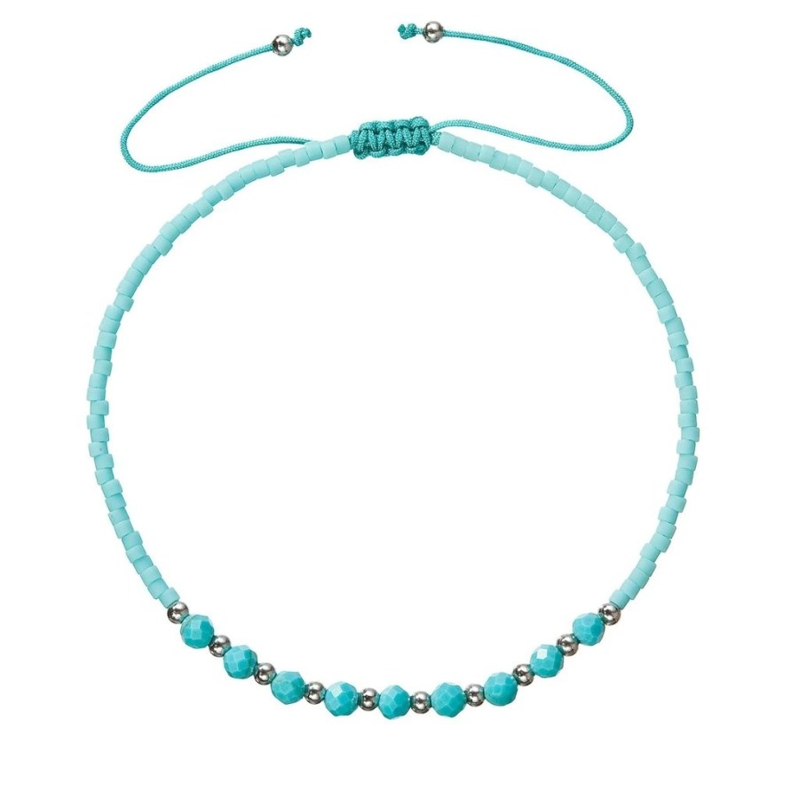 Evolution Group - Pavona Textilní náramek s tyrkysovými Miyuki korálky 13037.3 turquoise - Náramky Textilní náramky
