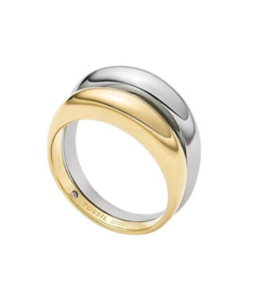 Fossil Elegantní dámský bicolor prsten Ellis JF04876998 54 mm