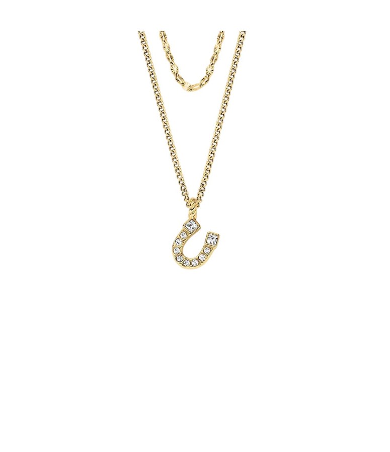 Fossil Pozlacený náhrdelník pro štěstí Podkova JF04906710 - Náhrdelníky Náhrdelníky s&nbsp;kameny