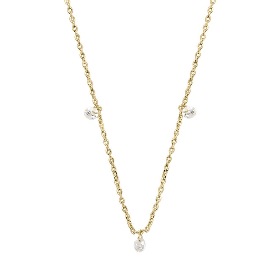 Fossil Elegantní pozlacený náhrdelník s krystaly JA7131710 - Náhrdelníky