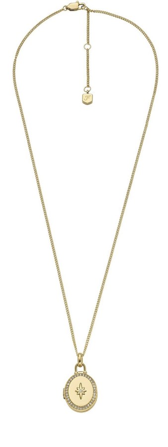 Fossil Pozlacený náhrdelník Medailonek s krystaly Sadie Locket JF04735710 Fossil Pozlacený náhrdelník Medailonek s krystaly Sadie Locket JF04735710 - Náhrdelníky