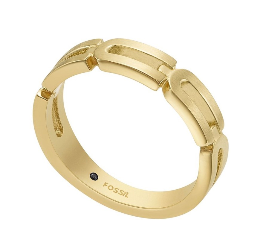 Fossil Stylový pozlacený prsten Heritage JF04694710 52 mm Fossil Stylový pozlacený prsten Heritage JF04694710 52 mm - Prsteny Prsteny bez kamínku