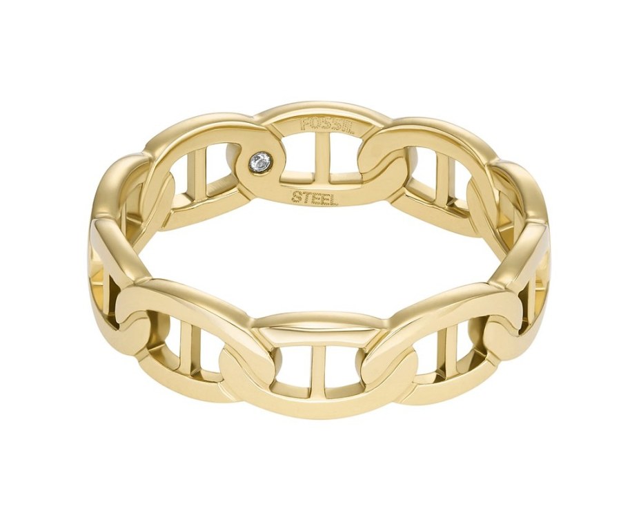 Fossil Fashion pozlacený prsten Heritage JF04782710 59 mm Fossil Fashion pozlacený prsten Heritage JF04782710 59 mm - Prsteny Prsteny bez kamínku