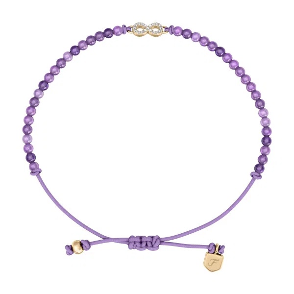 Fossil Fialový šňůrkový náramek Nekonečno Mini Moments JA7324710