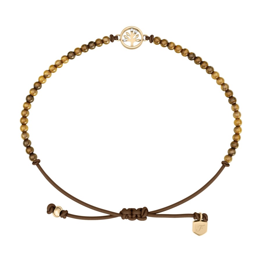 Fossil Hnědý šňůrkový náramek Strom života Mini Moments JA7326710 - Náramky Textilní náramky