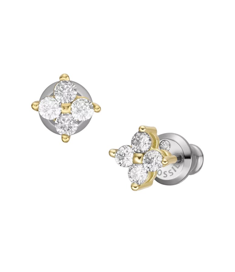 Fossil Jemné pozlacené náušnice pecky Hazel JOF00997710 - Náušnice Pecky