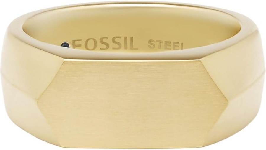 Fossil Masivní pánský pozlacený prsten JF04559710 62 mm - Prsteny Prsteny bez kamínku