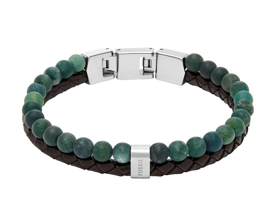 Fossil Moderní dvojitý náramek pro muže JF04854040 Fossil Moderní dvojitý náramek pro muže JF04854040 - Náramky Kožené náramky