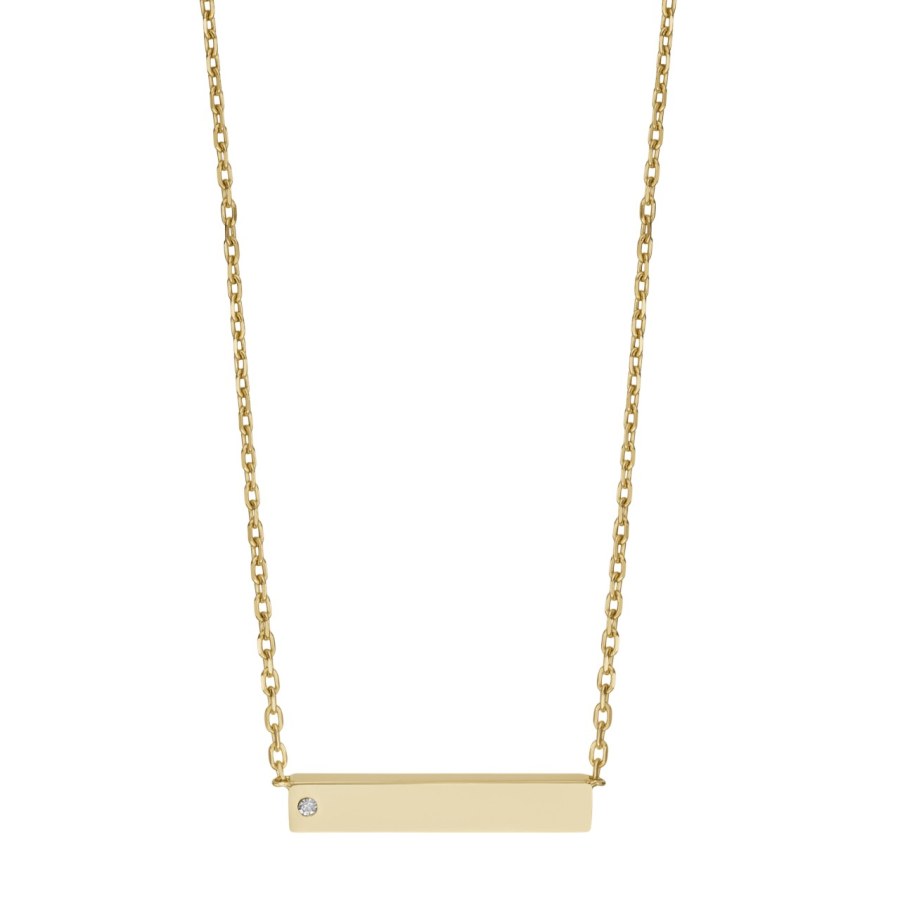 Fossil Moderní pozlacený náhrdelník s&nbsp;krystalem JOF00820710 - Náhrdelníky Náhrdelníky s&nbsp;kameny