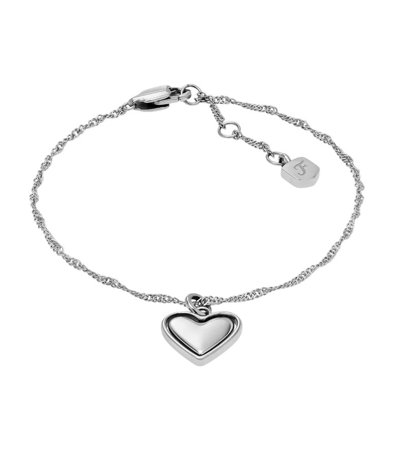 Fossil Něžný ocelový náramek Srdíčko JF04837040 - Náramky Náramky se symboly