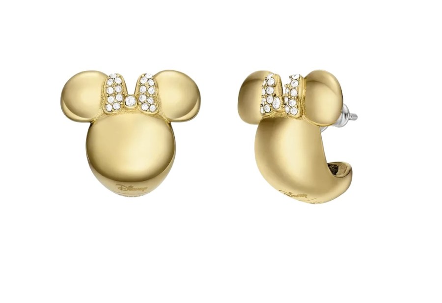 Fossil Pozlacené visací náušnice Disney Minnie JFC04705710 Fossil Pozlacené visací náušnice Disney Minnie JFC04705710 - Náušnice Pecky