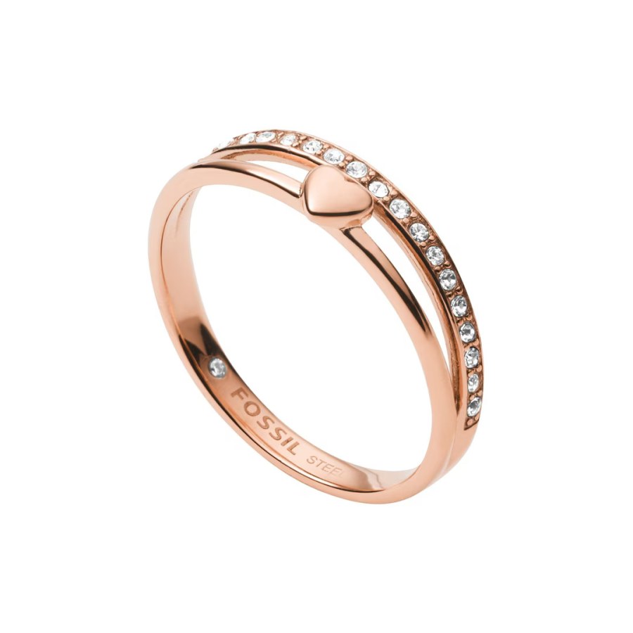 Fossil Romantický bronzový prsten s&nbsp;krystaly JF03460791 54 mm - Prsteny Prsteny s&nbsp;kamínkem