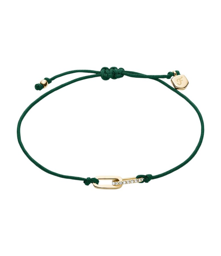 Fossil Šňůrkový zelený náramek Sutton Mini Moments JA7311710
