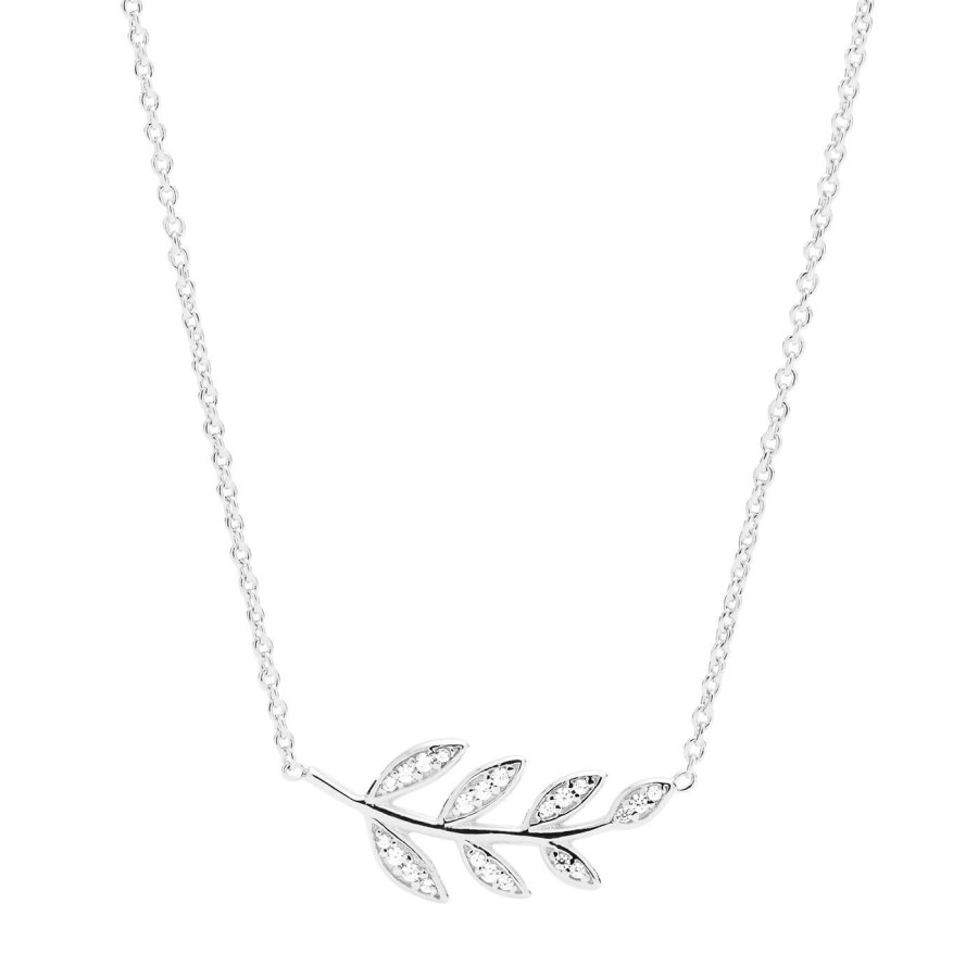 Fossil Stříbrný náhrdelník s lístky JFS00485040 - Náhrdelníky