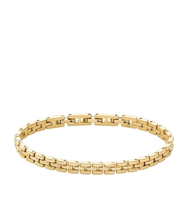 Fossil Stylový pozlacený náramek z oceli JF04901710