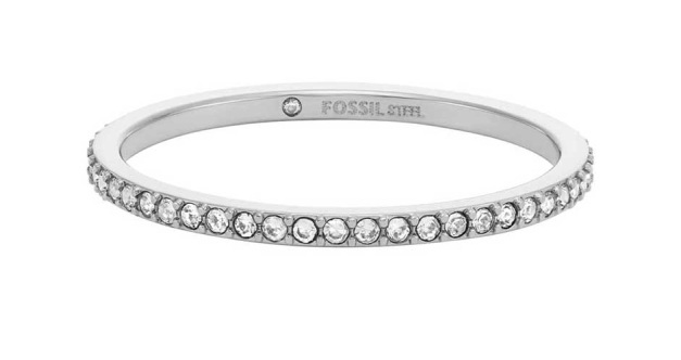 Fossil Třpytivý ocelový prsten Ellis Pavé JF04687040 52 mm Fossil Třpytivý ocelový prsten Ellis Pavé JF04687040 52 mm - Prsteny Prsteny s kamínkem