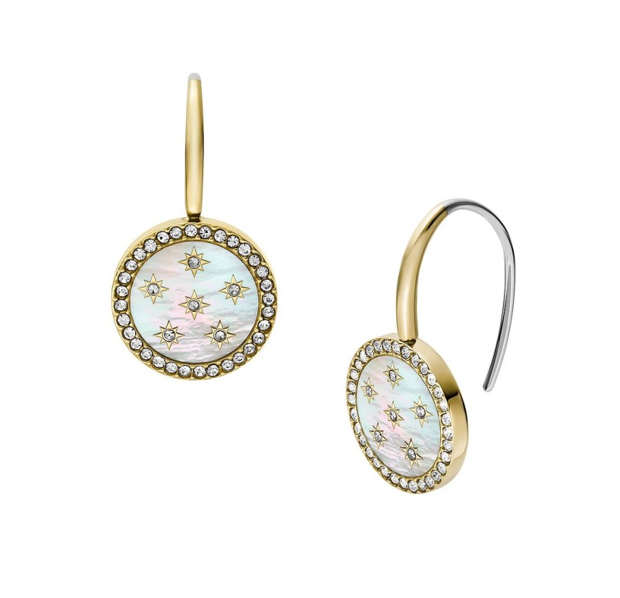 Fossil Visací pozlacené náušnice Classic Mother of Pearl JF04867710 Fossil Visací pozlacené náušnice Classic Mother of Pearl JF04867710 - Náušnice Visací náušnice