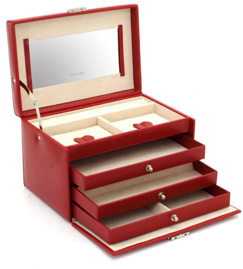 Friedrich Lederwaren Šperkovnice červená/béžová Jolie 23255-40 - Šperkovnice Klasické šperkovnice