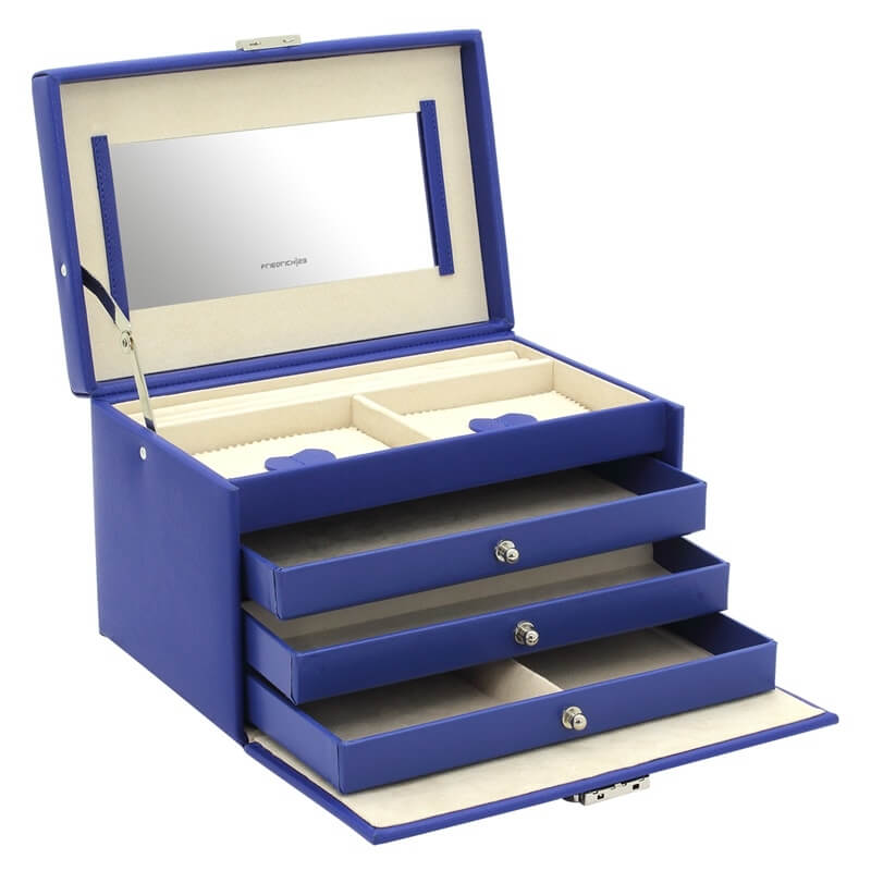 Friedrich Lederwaren Šperkovnice modrá Jolie 23256-50 - Šperkovnice Klasické šperkovnice