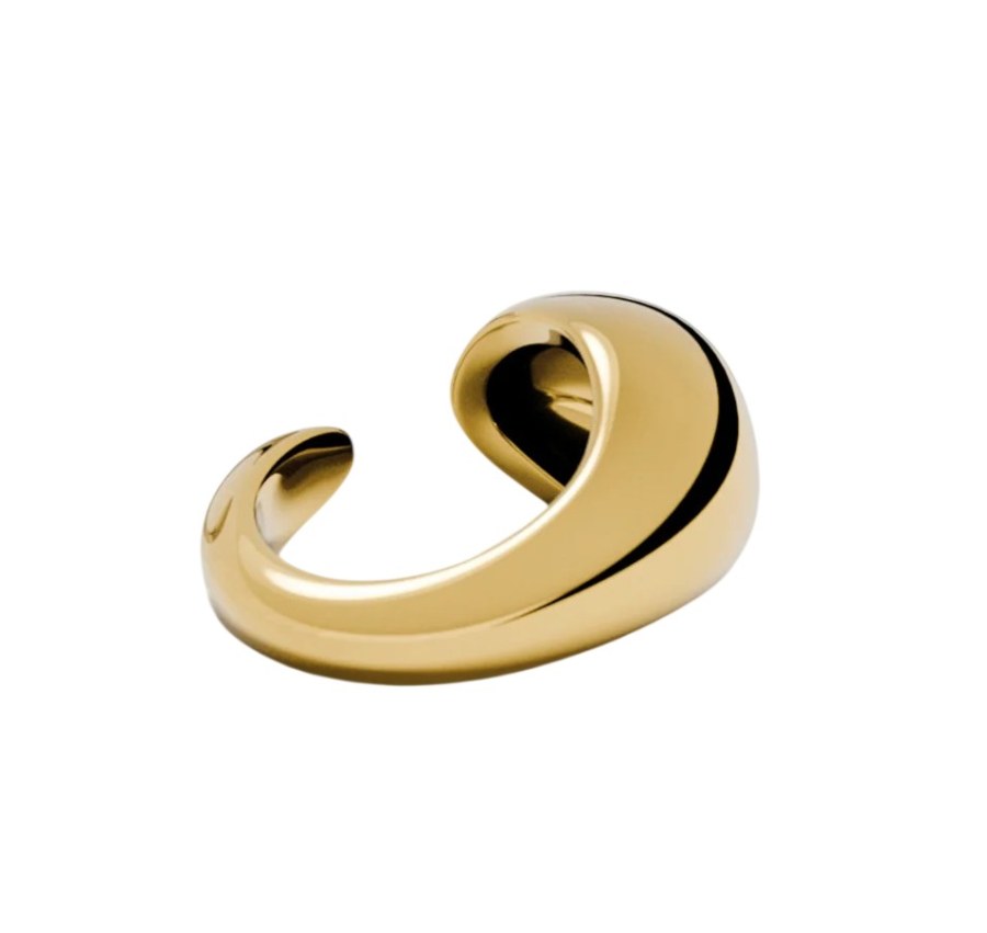Furiosa Single záušnice z pozlacené oceli Drop Cuff SE-DROP-G