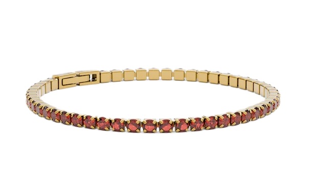 Furiosa Tenisový náramek s červenými krystaly Swarovski SB-CHERRYTENNIS-G 17 cm - Náramky Řetízkové náramky